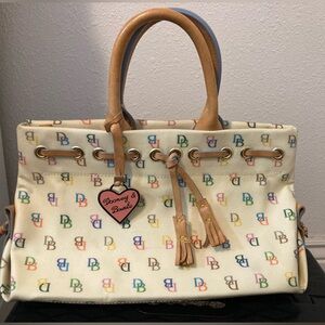 Dooney & Bourke vintage monogram DB print tassel tote bag